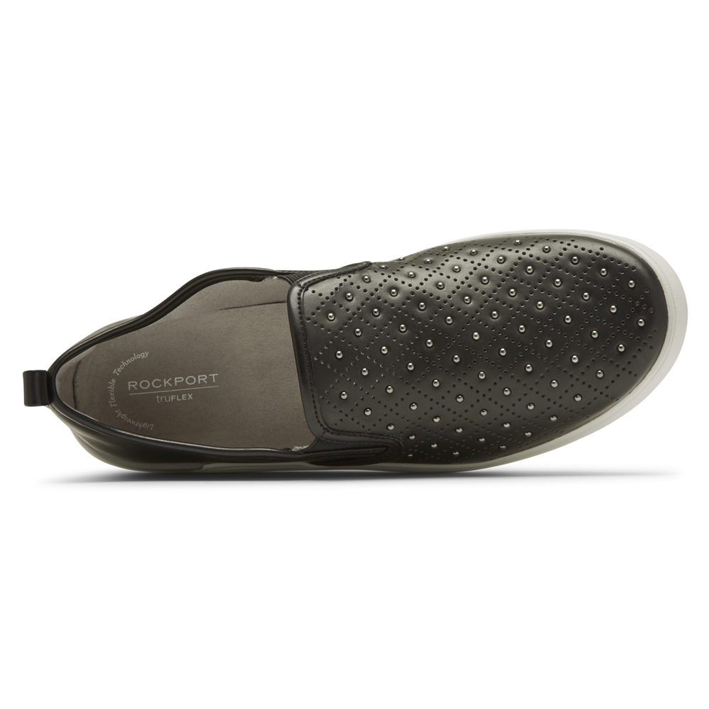 Slip-Ons Rockport Mujer Mexico - Truflex Parissa Studded Gore Negros - MZTRH3602